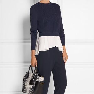 Richard Nicoll London Sz Medium Cropped Cable Knit Sweater Preppy Minimalist